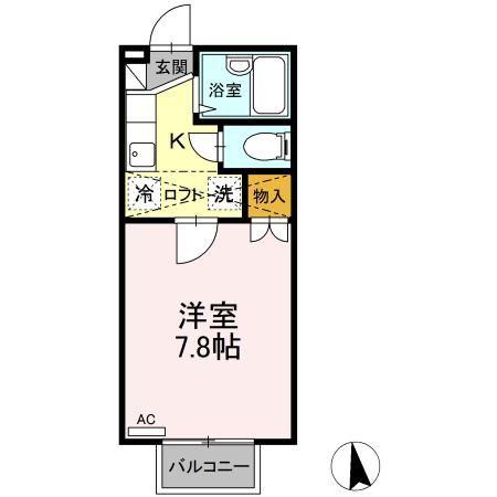 パセオステーブル泉中央(1K/1階)の間取り写真