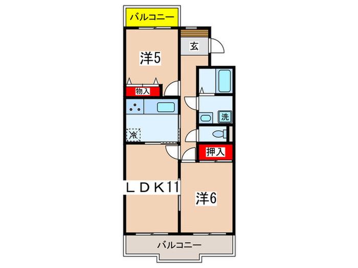 日吉ヒルトップマンション(2LDK/3階)の間取り写真
