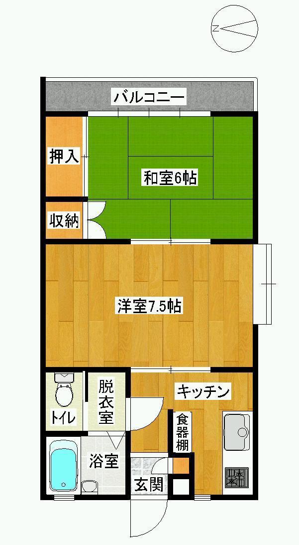 ウィルステージ(2K/1階)の間取り写真