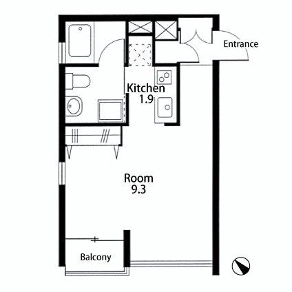 APARTMENT 空(ワンルーム/2階)の間取り写真