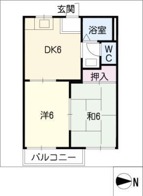 柏寿荘(2DK/1階)の間取り写真