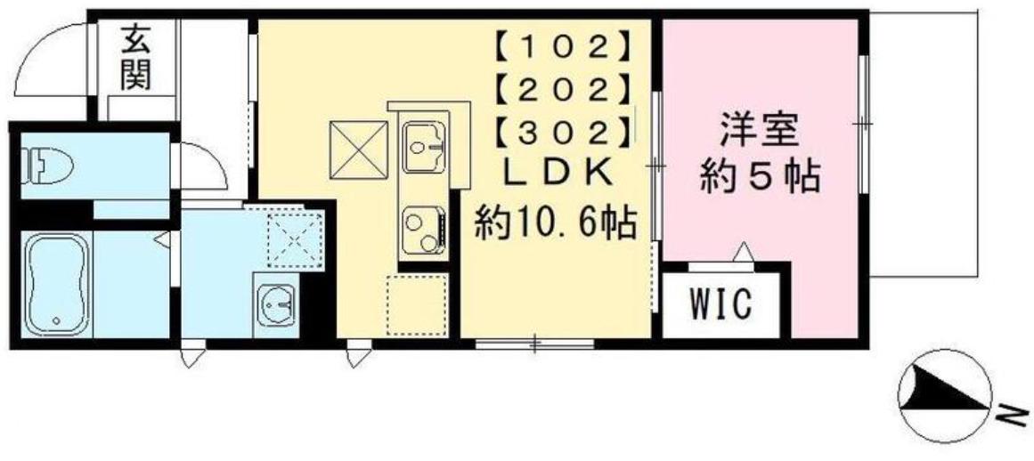 BONHEUR K(1LDK/3階)の間取り写真