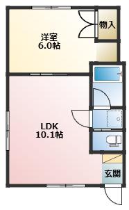 フラワーランドB(1LDK/2階)の間取り写真