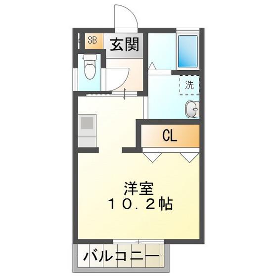 ST. CRADLE SERA(ワンルーム/2階)の間取り写真