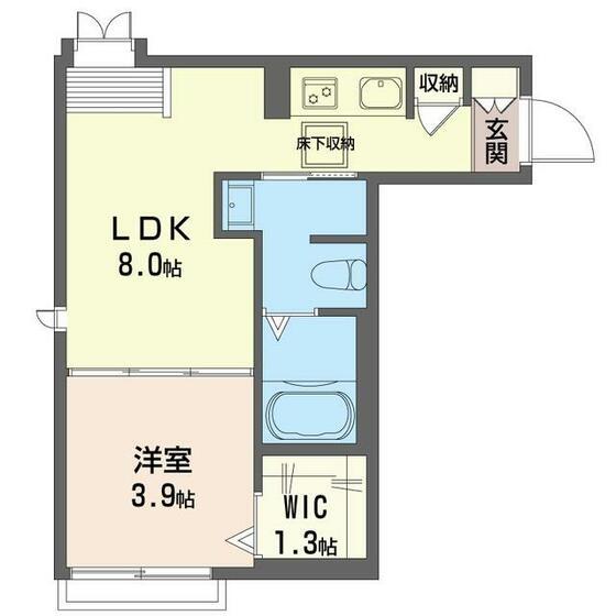 ロイヤルオーク(1LDK/1階)の間取り写真