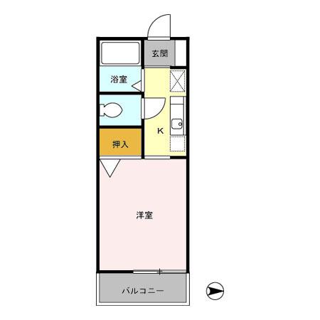 ハイツサワダ(1K/2階)の間取り写真