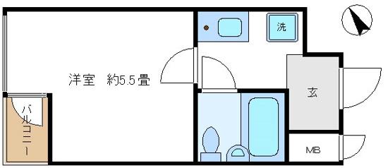 日興パレス西荻窪PARTII(1K/3階)の間取り写真
