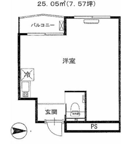 ステラハイム神山(ワンルーム/5階)の間取り写真