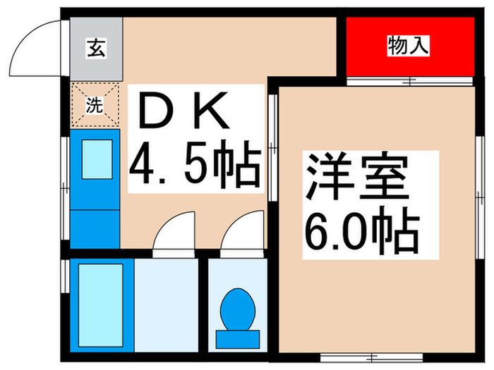 コーポ関口(1DK/1階)の間取り写真