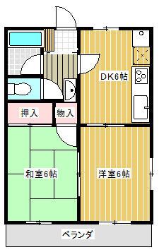 サクラハイツ(2DK/2階)の間取り写真
