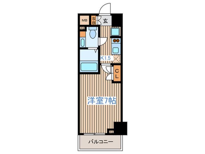 レジディア笹塚II(1K/4階)の間取り写真