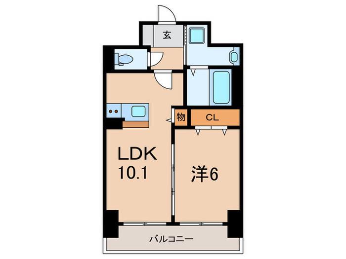 クラシェス深江(1LDK/1階)の間取り写真