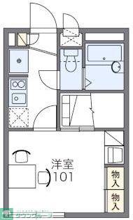 レオパレスOMOTEI(1K/2階)の間取り写真