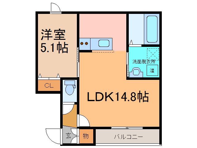 OWLI (1LDK/1階)の間取り写真