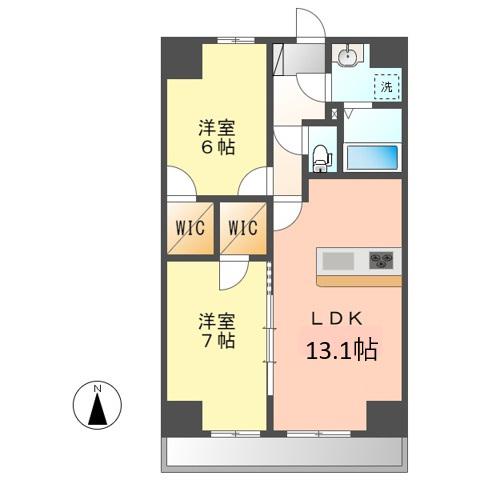 MELIV岩倉(2LDK/5階)の間取り写真