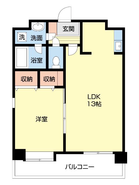 クレストリー長嶺南(1LDK/9階)の間取り写真