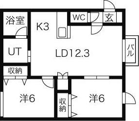 メゾンR(2LDK/2階)の間取り写真