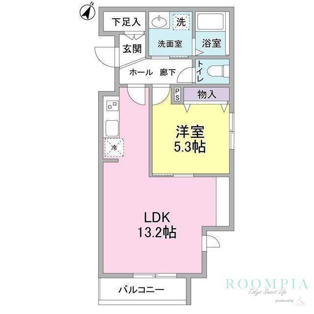 AKS三宿フラッツ(1LDK/2階)の間取り写真