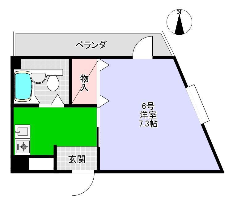 232 ハイツハシマ(1K/2階)の間取り写真