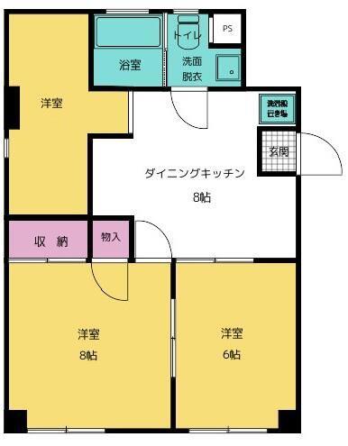 チグサビル (3DK/4階)の間取り写真