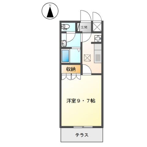 フラワーハイツ龍ヶ崎(1K/1階)の間取り写真
