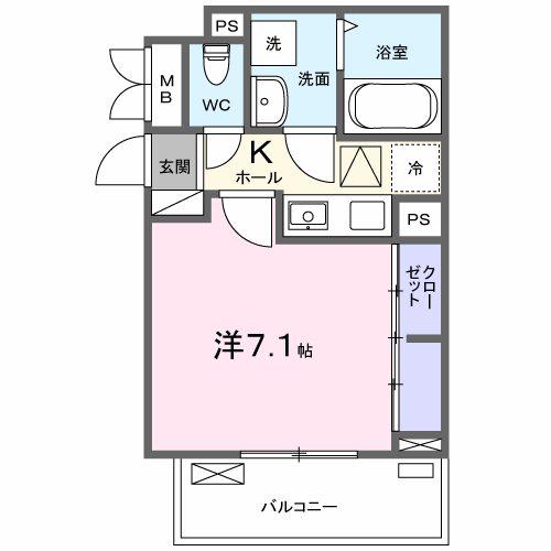 ファビュラス(1K/2階)の間取り写真