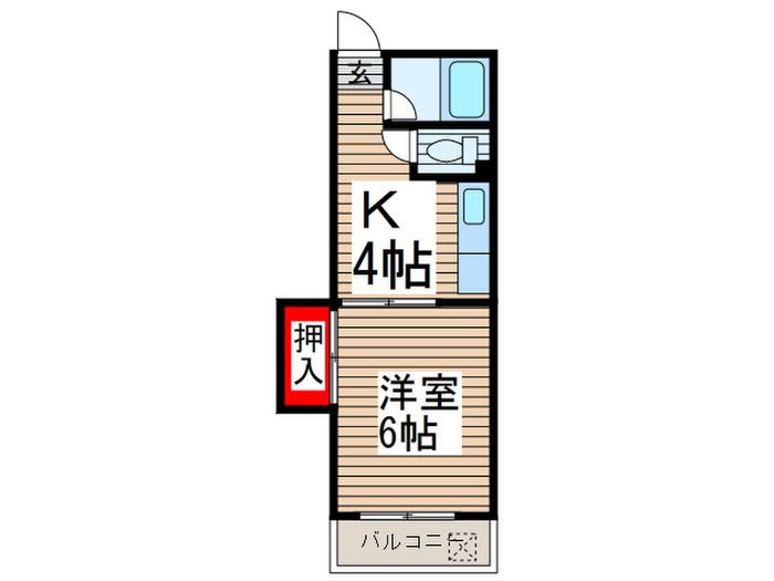 スワンハイツ(1K/3階)の間取り写真