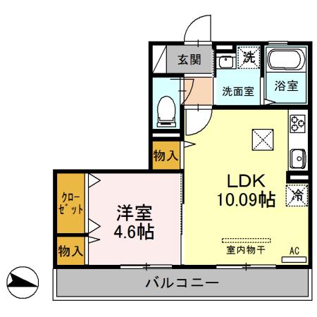 サン アイランド(1LDK/1階)の間取り写真