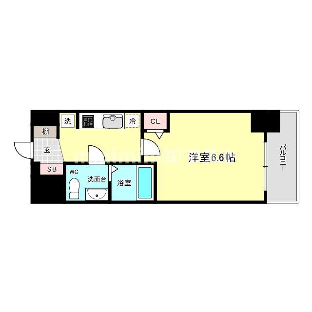 エグゼ大阪CITYアインツ(1K/3階)の間取り写真