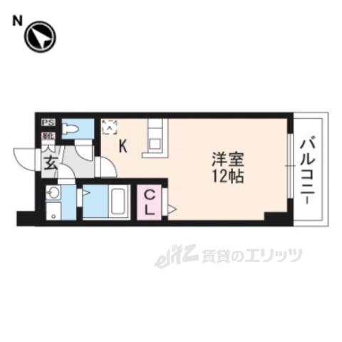 サニーサイドテラスK(ワンルーム/8階)の間取り写真