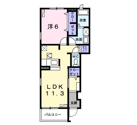 プロヴィダンスT(1LDK/1階)の間取り写真