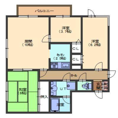 ライオンズマンション函館湯川第3(3LDK/3階)の間取り写真