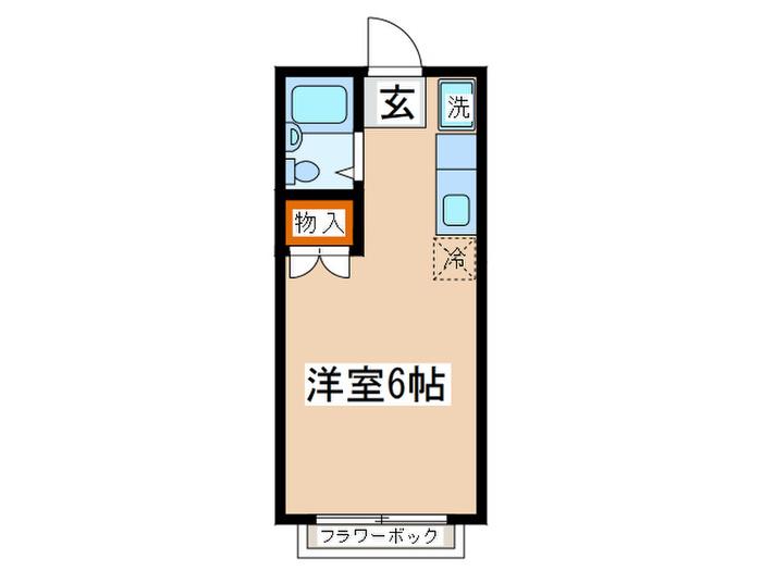 エステートピアひまわり(ワンルーム/2階)の間取り写真