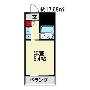ドール堀田III(1K/2階)の間取り写真
