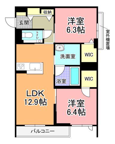 アトリエール(2LDK/3階)の間取り写真