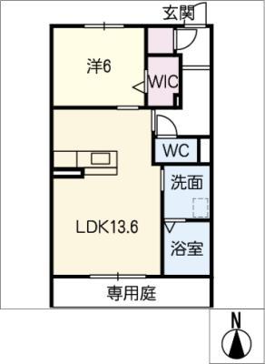 シャーメゾンベレオ天王(1LDK/1階)の間取り写真