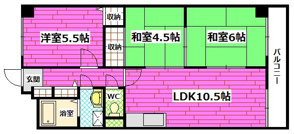 メゾンR217(3LDK/2階)の間取り写真