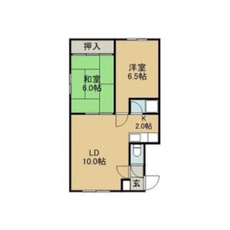 山川ハイツ(2LDK/2階)の間取り写真