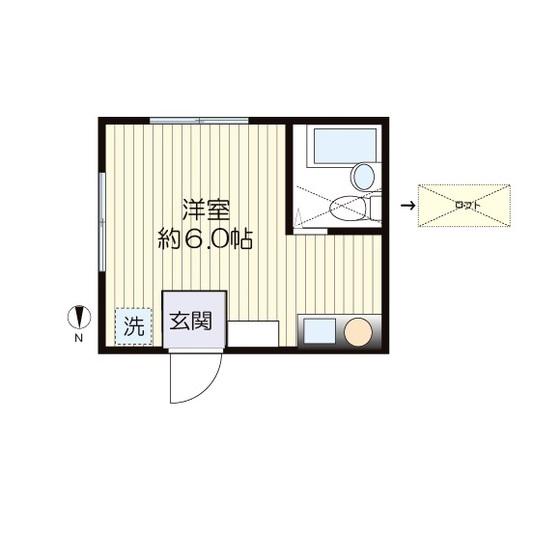 メゾンドシャテーニュ(ワンルーム/2階)の間取り写真