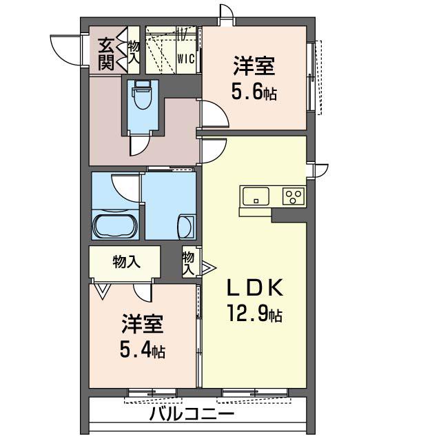 SHM エクラージュ(2LDK/1階)の間取り写真