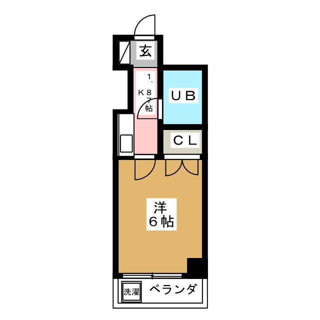クレッセントワタナベ(1K/2階)の間取り写真