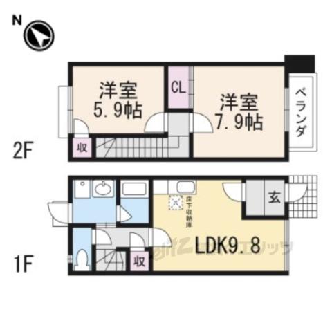BRANCHE SASOU(2LDK/1階)の間取り写真