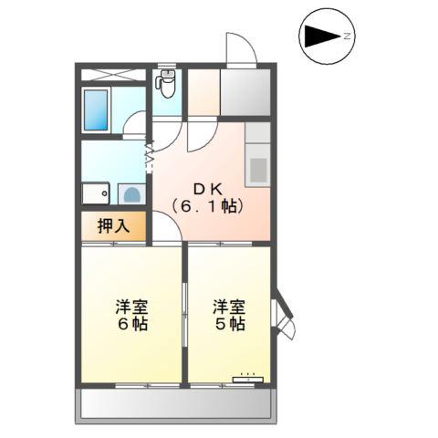 エクセルハイム宮路(2DK/3階)の間取り写真