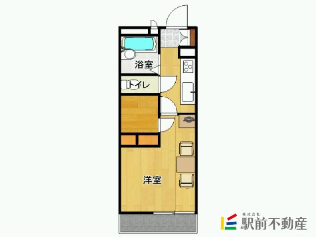 レオパレス佐賀多布施(1K/1階)の間取り写真