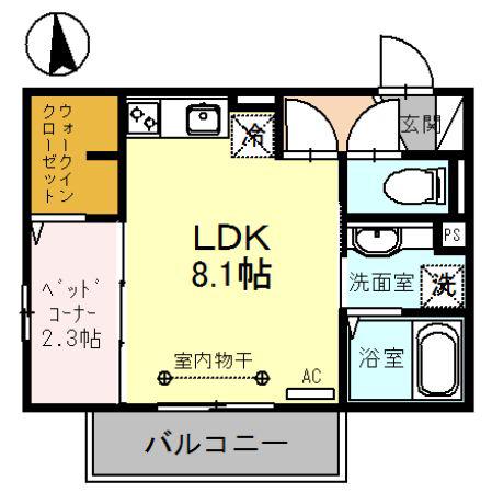 エチゼンビューS(1LDK/2階)の間取り写真