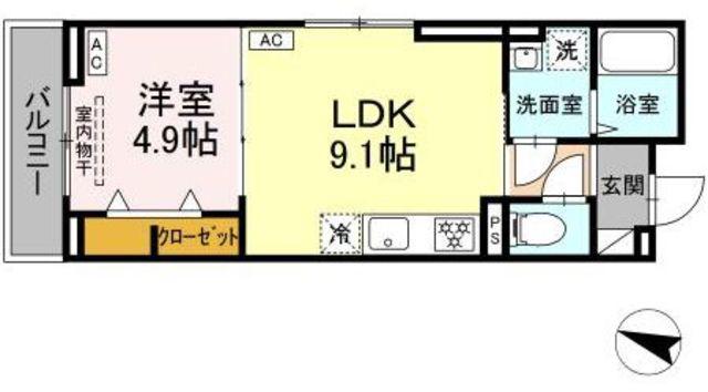 ＪＲ常磐線 金町駅 徒歩30分 3階建 新築(1LDK/3階)の間取り写真