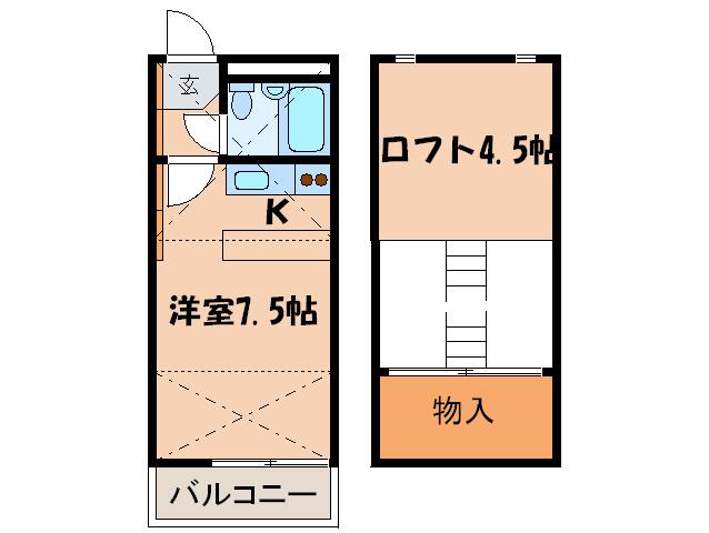 ビレッジアップ梶ヶ谷(ワンルーム/1階)の間取り写真