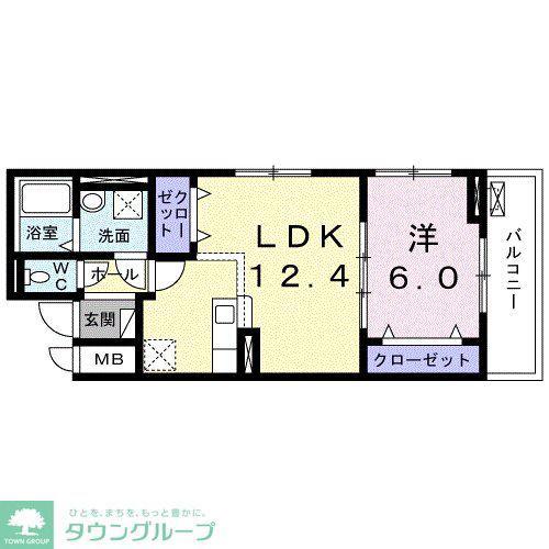 グレイス(1LDK/3階)の間取り写真