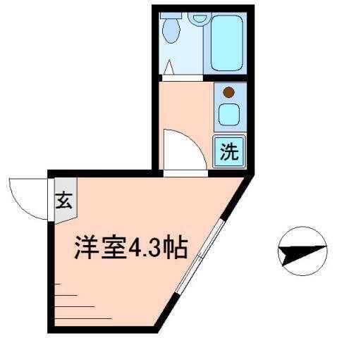 ラフィネ南千住(1K/1階)の間取り写真