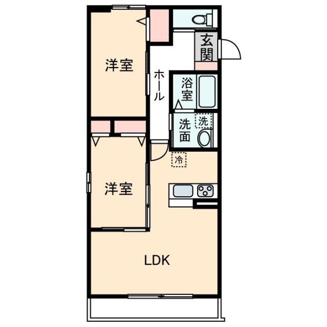 イル フィオーレ I(2LDK/1階)の間取り写真